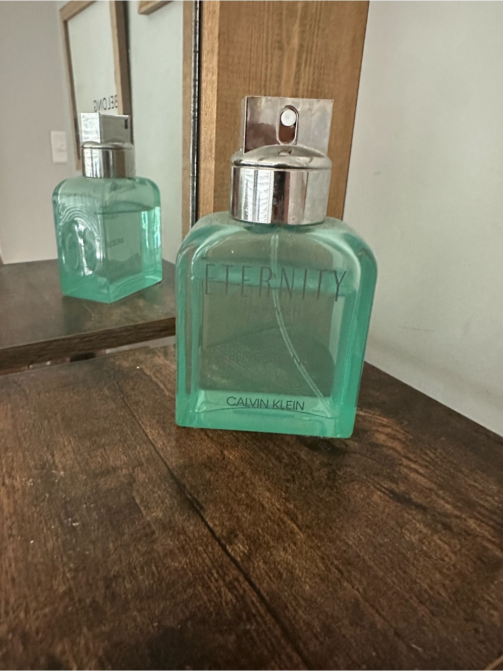 Calvin Klein Eternity Bottle in Aqua Green with Silver Cap
